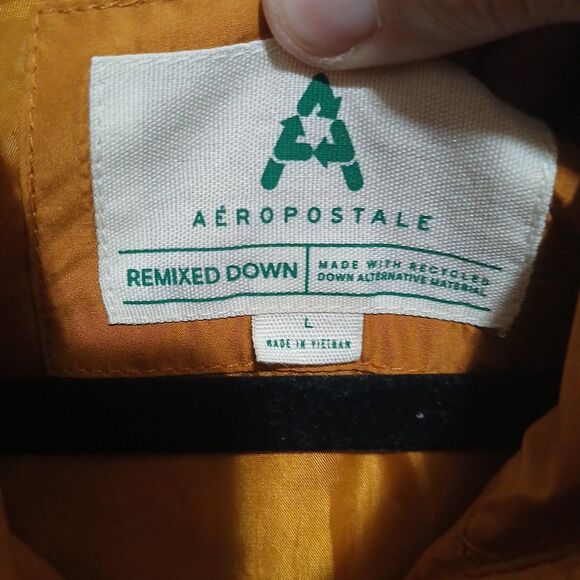 New Aeropostale Women Zipper Puffy Vest Large Gold Color - Picture 5 of 7